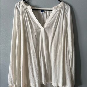 Old Navy Cream V-Neck Peasant Blouse